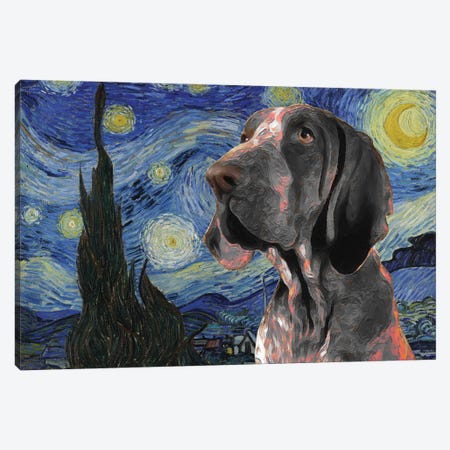 Bracco Italiano The Starry Night Canvas Print #NDG885} by Nobility Dogs Canvas Print