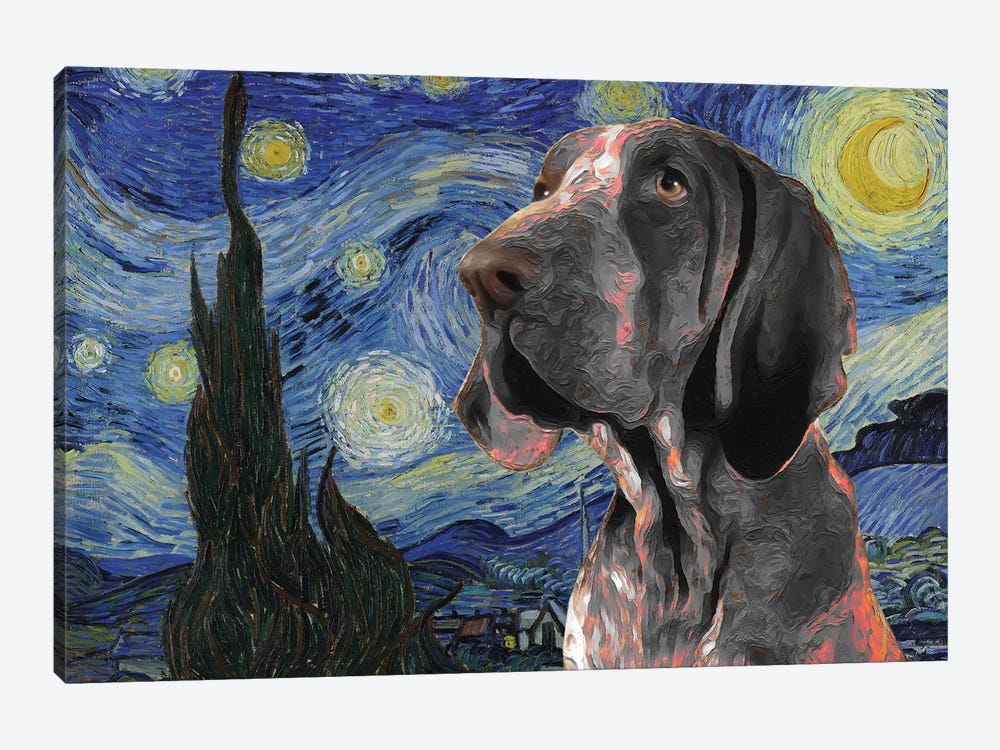 Bracco Italiano The Starry Night by Nobility Dogs 1-piece Canvas Wall Art