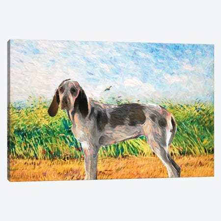 Bracco Italiano Wheatfield With Partridge Canvas Print #NDG886} by Nobility Dogs Canvas Print