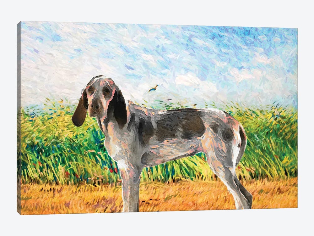 Bracco Italiano Wheatfield With Partridge by Nobility Dogs 1-piece Art Print