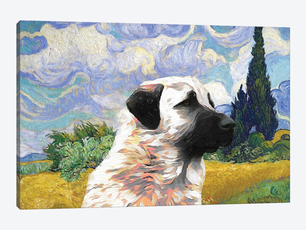 Anatolian Shepherd Dog Wheat Field With Cypresses by Nobility Dogs 1-piece Canvas Art Print