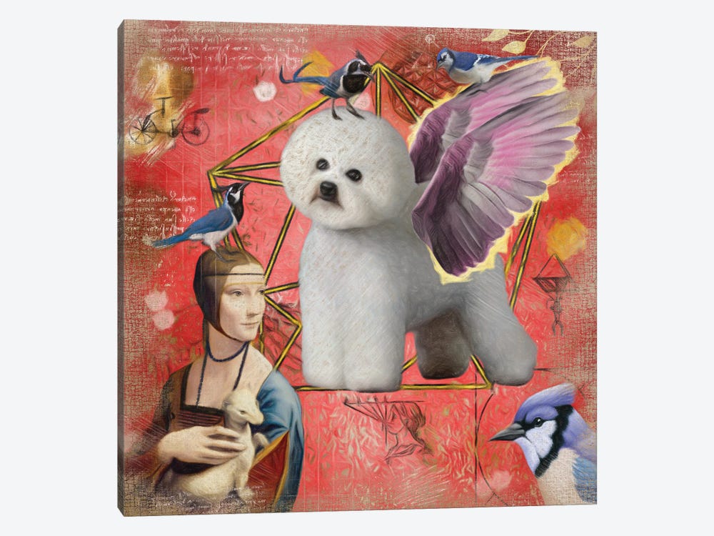 Bichon Frise Angel Da Vinci by Nobility Dogs 1-piece Canvas Wall Art