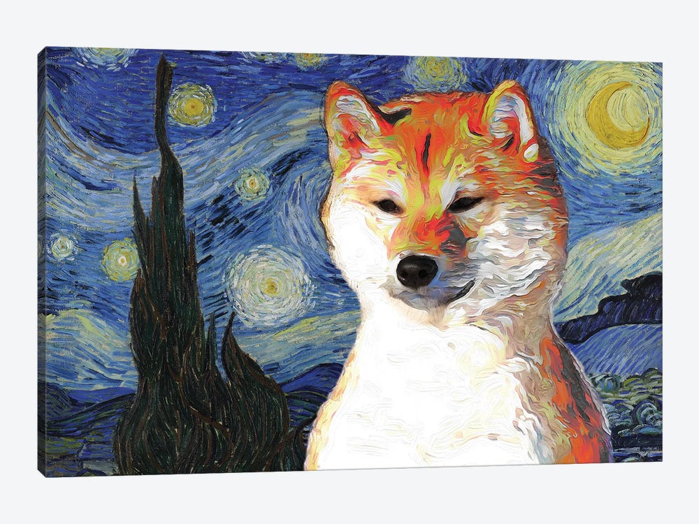 Shiba Inu The Starry Night by Nobility Dogs 1-piece Canvas Artwork