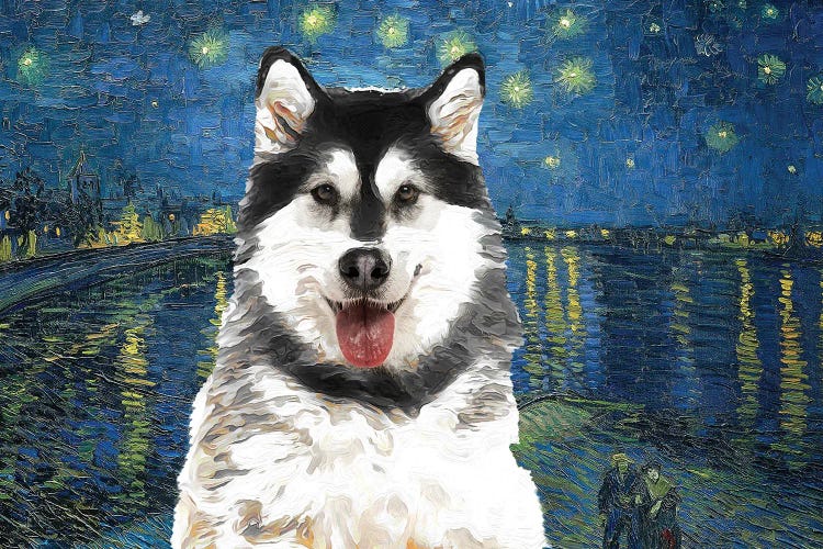 Alaskan Malamute Starry Night Over The Rhone