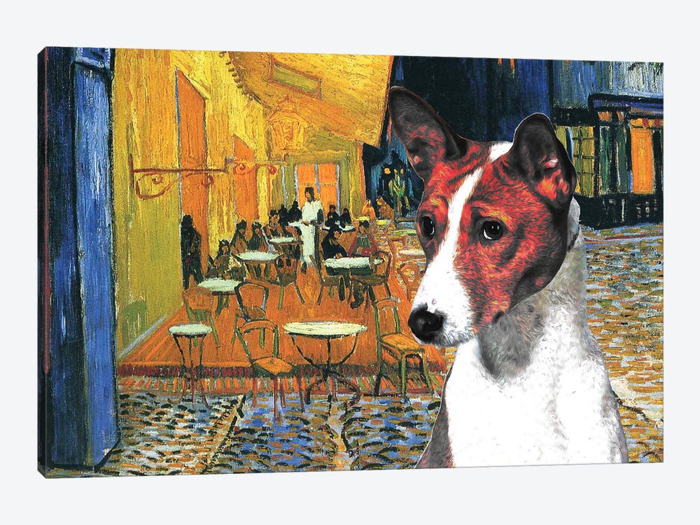 Basenji Café Terrace At Night by Nobility Dogs 1-piece Art Print