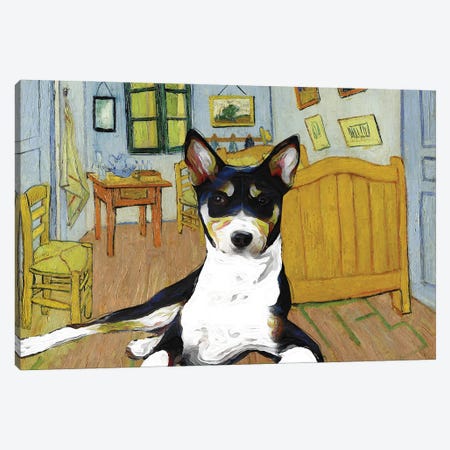 Basenji The Bedroom Canvas Print #NDG917} by Nobility Dogs Canvas Print