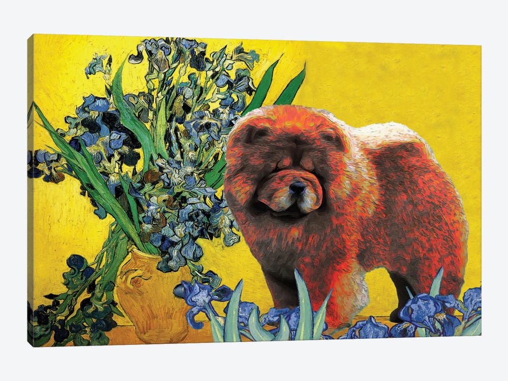 Chow Chow Irises In A Vase by Nobility Dogs 1-piece Canvas Art