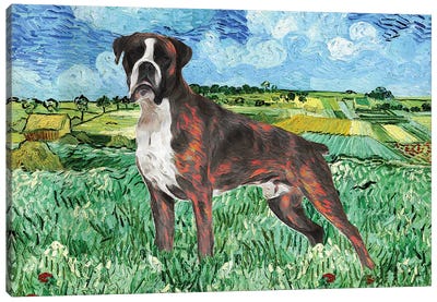Boxer Dog The Plain Near Auvers Canvas Art Print - Boxer Art