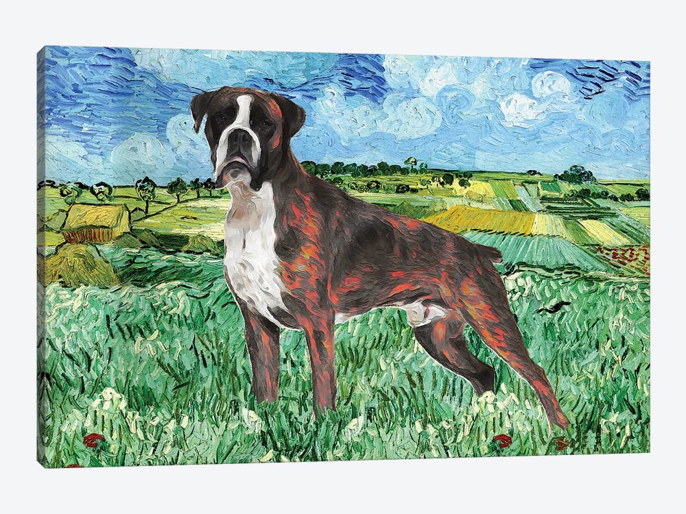 Boxer Dog The Plain Near Auvers by Nobility Dogs 1-piece Canvas Art