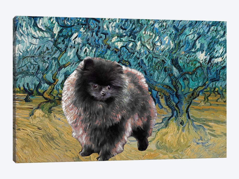 Pomeranian Olive Orchard by Nobility Dogs 1-piece Canvas Print