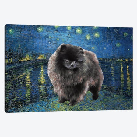 Pomeranian Starry Night Over The Rhone Canvas Print #NDG942} by Nobility Dogs Canvas Print