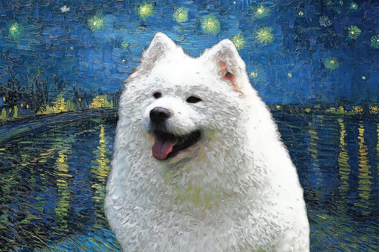 Samoyed Starry Night Over The Rhone