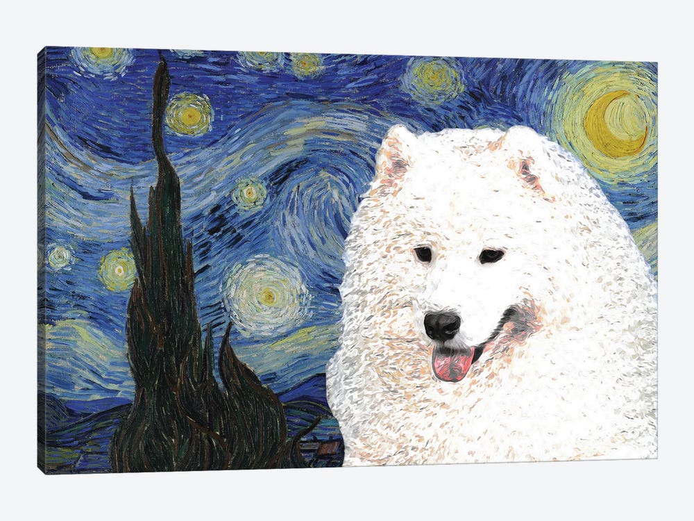 Samoyed Starry Night by Nobility Dogs 1-piece Canvas Art