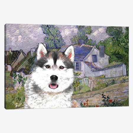 Siberian Husky Houses At Auvers Canvas Print #NDG953} by Nobility Dogs Canvas Artwork
