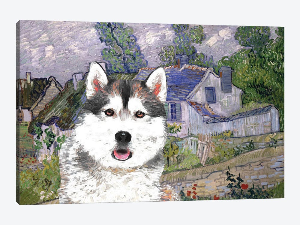 Siberian Husky Houses At Auvers by Nobility Dogs 1-piece Canvas Wall Art