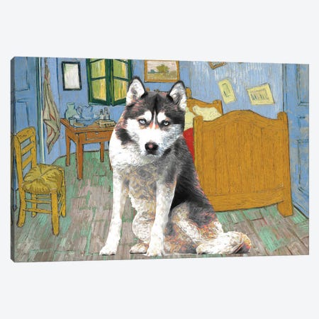 Siberian Husky The Bedroom Canvas Print #NDG954} by Nobility Dogs Canvas Print