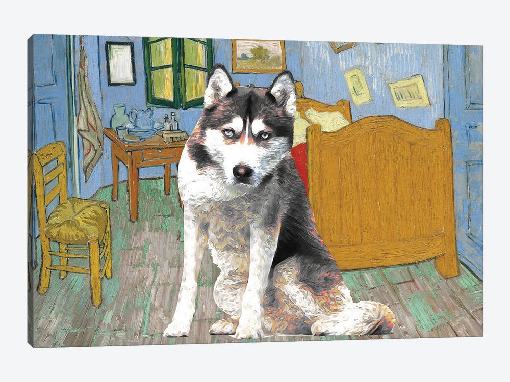 Siberian Husky The Bedroom by Nobility Dogs 1-piece Canvas Print