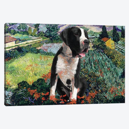Great Dane Field With Poppies Canvas Print #NDG96} by Nobility Dogs Canvas Artwork