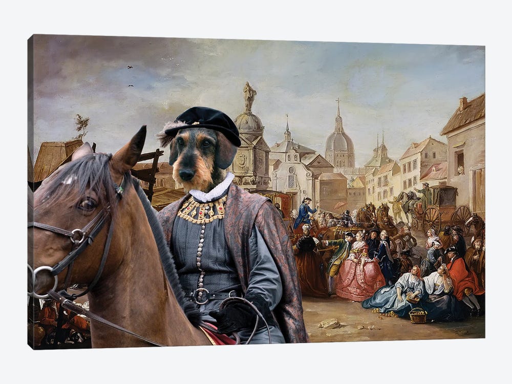 Wirehaired Dachshund Baron by Nobility Dogs 1-piece Canvas Art Print