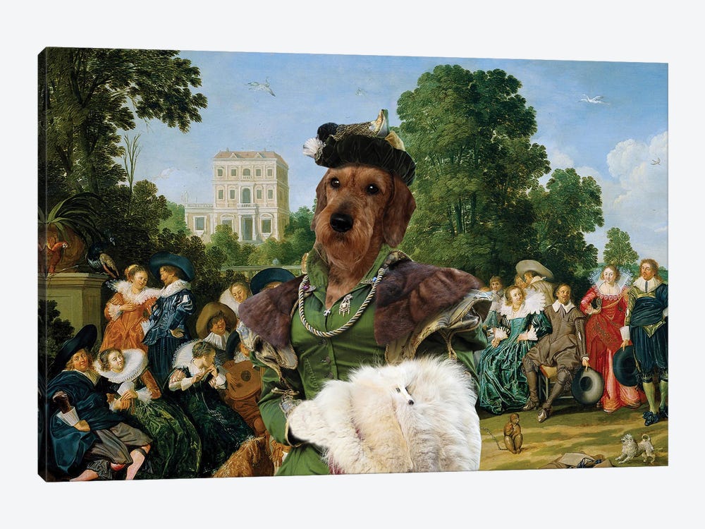 Wirehaired Dachshund Palace Garden by Nobility Dogs 1-piece Canvas Print