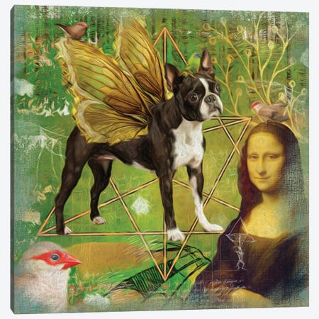 Boston Terrier Angel Da Vinci Canvas Print #NDG9} by Nobility Dogs Canvas Art Print