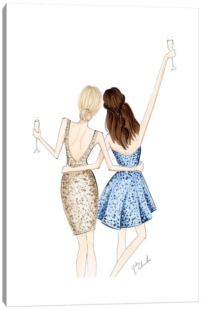 Cheers Duo Canvas Art Print - Seasonal Glam