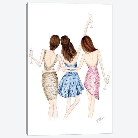 Cheers Trio Canvas Print #NDN12} by Nadine de Almeida Canvas Wall Art