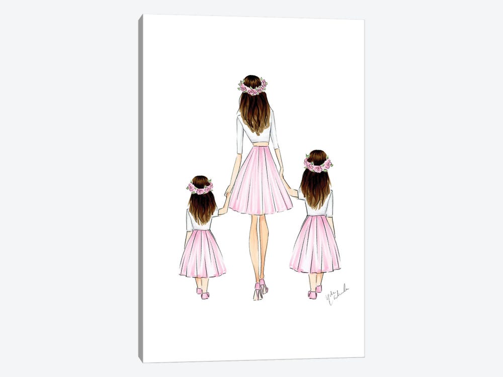 Mother And 2 Daughters by Nadine de Almeida 1-piece Canvas Art