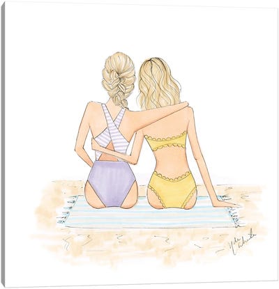 Beach BFFs Duo Canvas Art Print - Nadine de Almeida