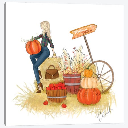Fall Pumpkin Patch Canvas Print #NDN45} by Nadine de Almeida Canvas Artwork