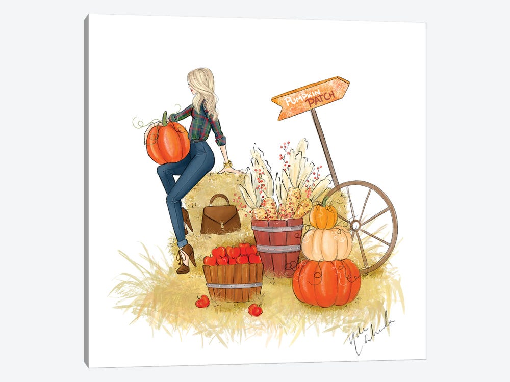 Fall Pumpkin Patch by Nadine de Almeida 1-piece Art Print