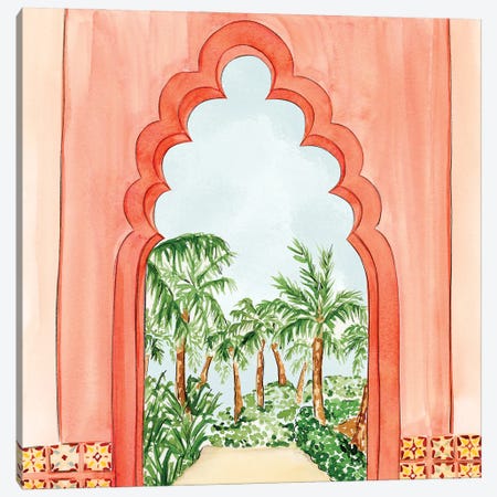 Palm Tree Oasis Canvas Print #NDN5} by Nadine de Almeida Canvas Print