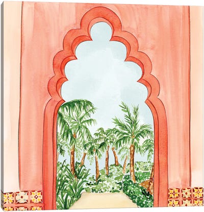Palm Tree Oasis Canvas Art Print - Daydream Destinations