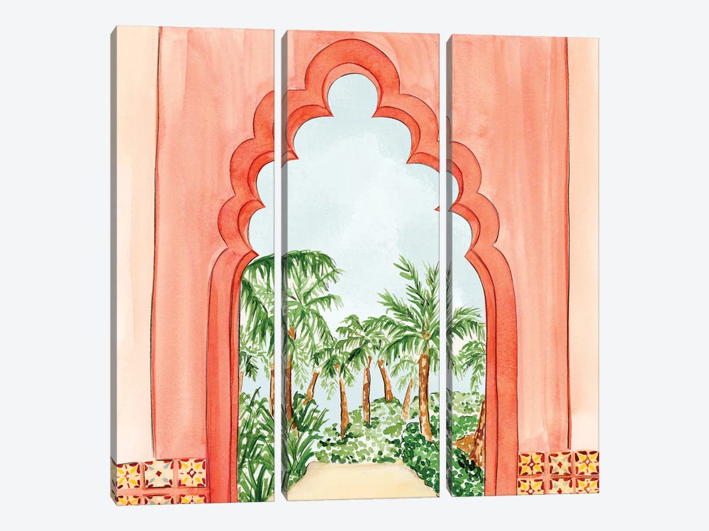 Palm Tree Oasis by Nadine de Almeida 3-piece Canvas Art