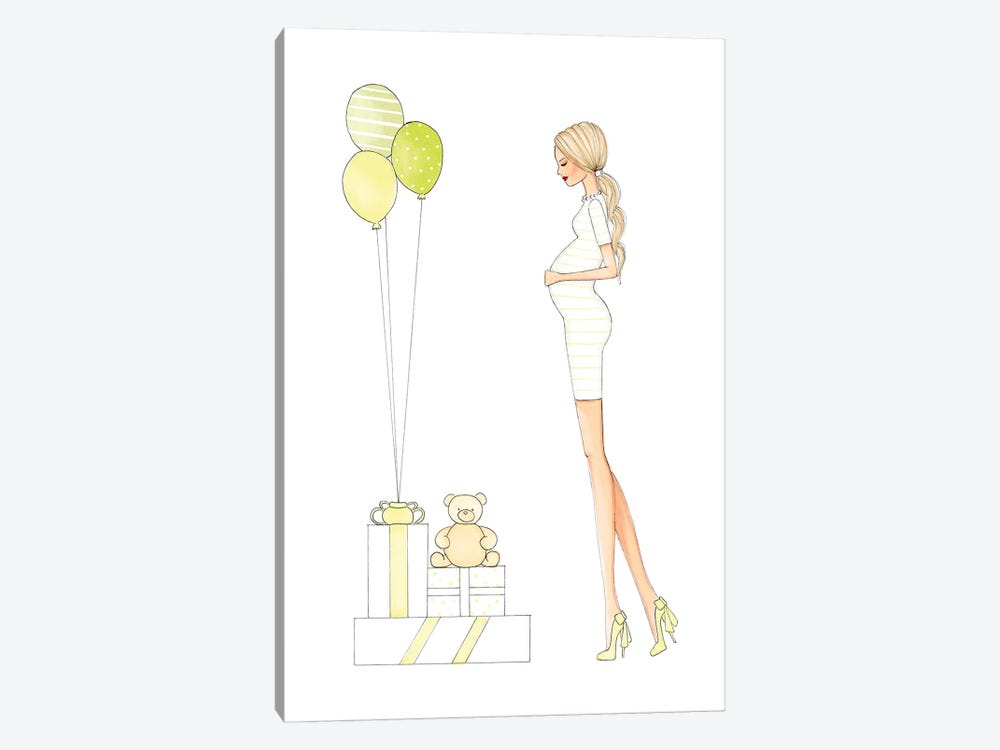 Mother To Be - Yellow by Nadine de Almeida 1-piece Canvas Print