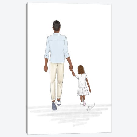 Father And Daughter Canvas Print #NDN70} by Nadine de Almeida Canvas Artwork