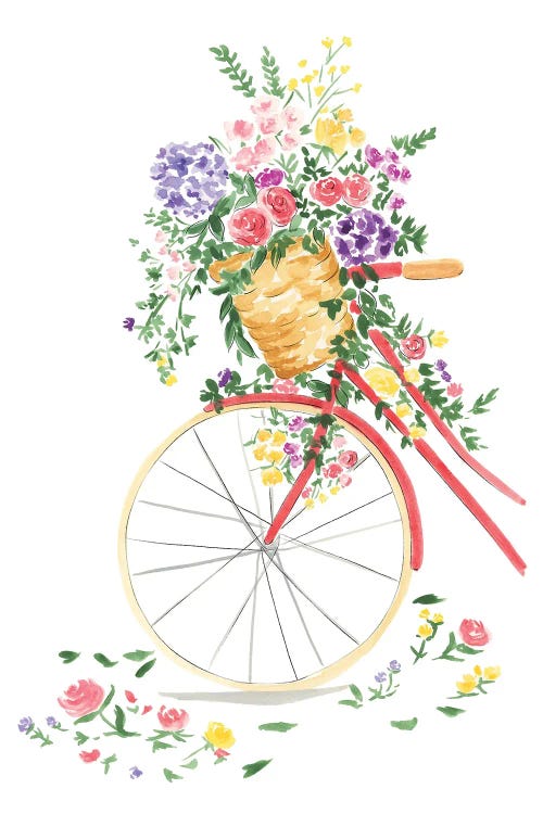 Floral Bicycle by Nadine de Almeida wall art