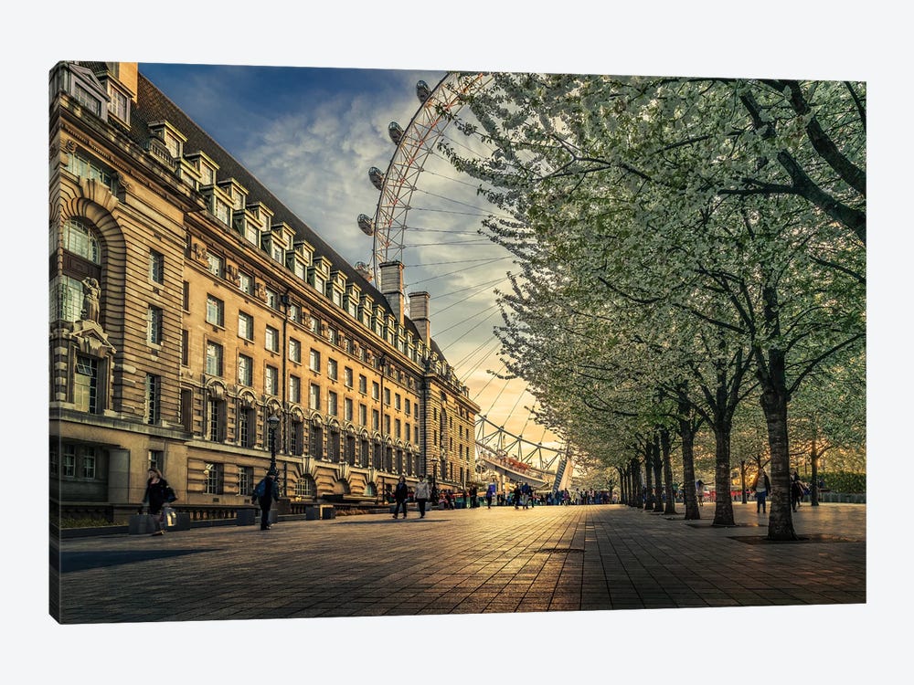 Last Daylights At The London Eye by Nader El Assy 1-piece Canvas Art