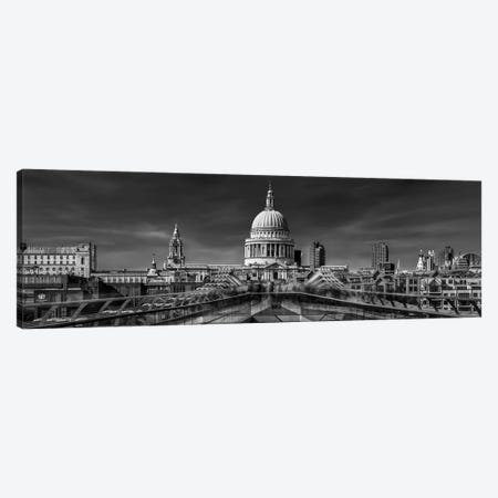 The Cathedral And The Millennium Bridge Canvas Print #NEA5} by Nader El Assy Canvas Print