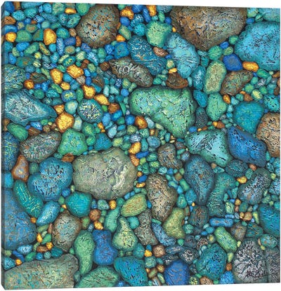 Fancy Ocean Rocks Canvas Art Print - Ocean Blues
