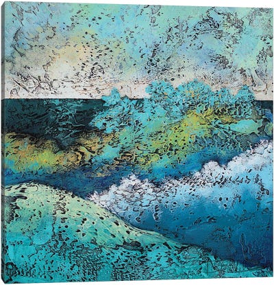 March To The Beach Canvas Art Print - Ocean Blues