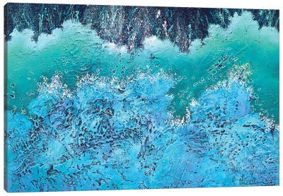 Churning Canvas Art Print - Ocean Blues