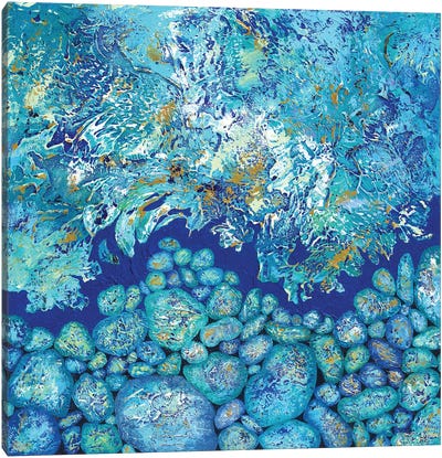 Winding Water Canvas Art Print - Ocean Blues