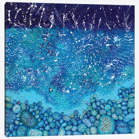 Splashy Rocks Canvas Print #NEC74} by Nancy Eckels Canvas Print