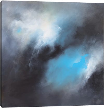 Skyflow Canvas Art Print - Blue Abstract Art