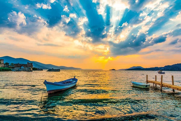 Rowboats: Lake Sunset IV by Nejdet Duzen