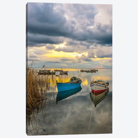 Clouds And Boats Canvas Print #NEJ161} by Nejdet Duzen Canvas Wall Art