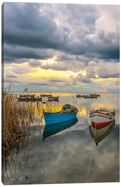 Clouds And Boats Canvas Art Print