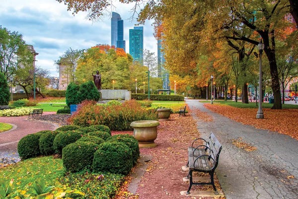 Canvas Print: Autumn In Chicago by Nejdet Duzen