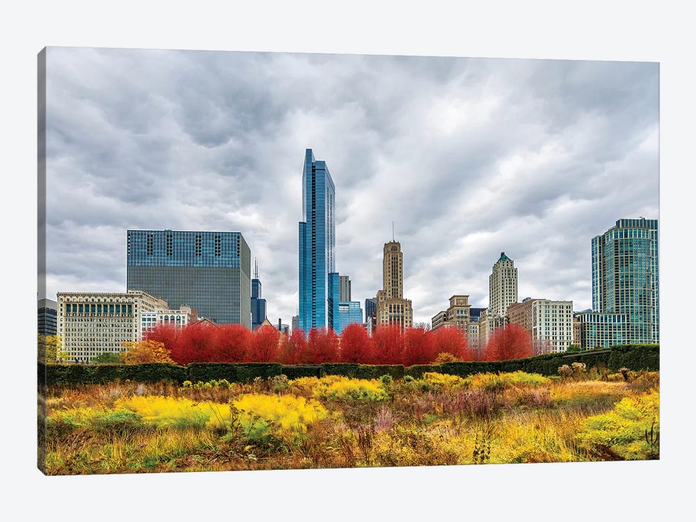 Autumn And Chicago Skyline by Nejdet Duzen 1-piece Art Print